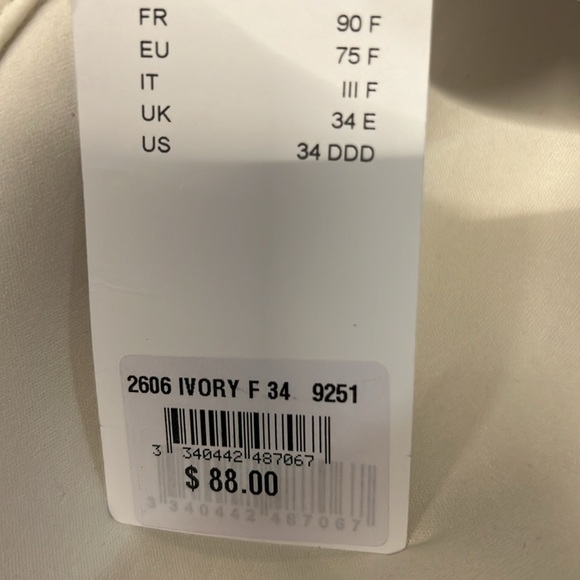 CHANTELLE IVORY MULTI-POSITION BRA SIZE 34F PRETTY LACE ON STRAPS NWT - Picture 11 of 12